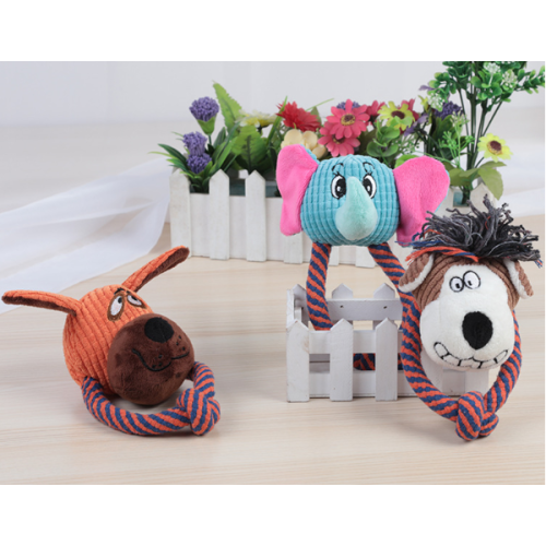 animal shape cotton plush squeaky molar bite toys